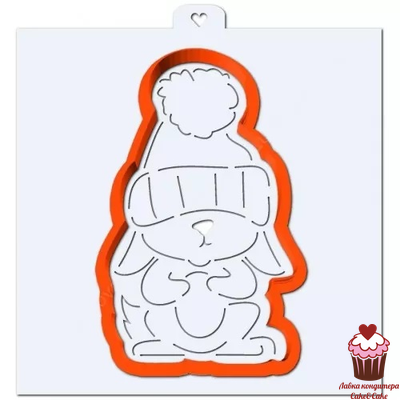 Трафарет+форма "Зайчик с большой шапочкой на голове​"