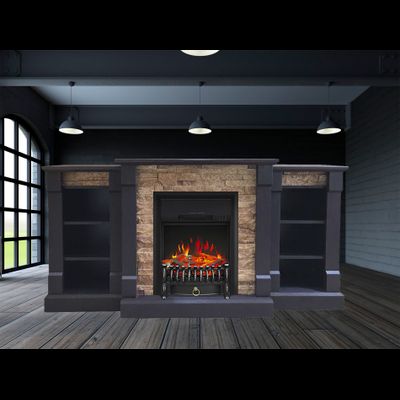 Электрокамин Моника LUX BL M4 с очагом Fobos