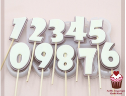 Силиконовая форма "Цифры-Showcard Gothic" 7,5 см