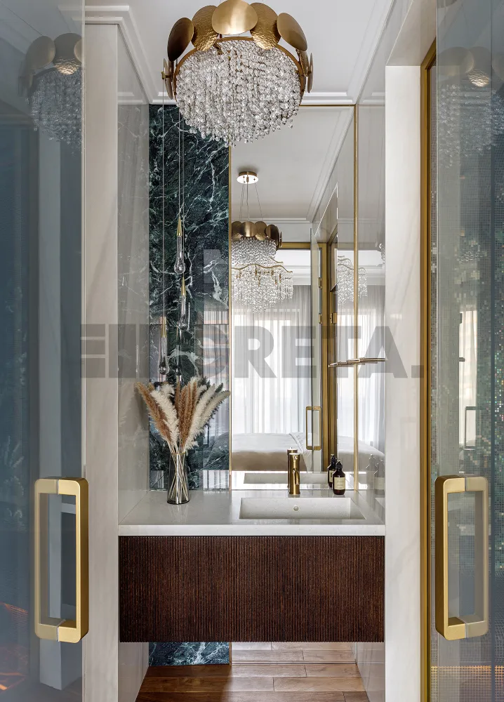 Тумба в натуральном шпоне с 3D фрезеровкой