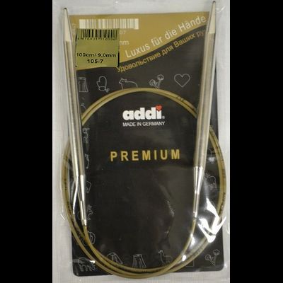 Спицы круговые супергладкие никель №9*100 см Addi Германия