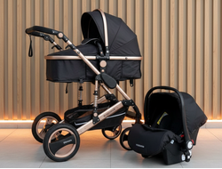 Детская коляска 3 в 1 Wisesonle Черный
