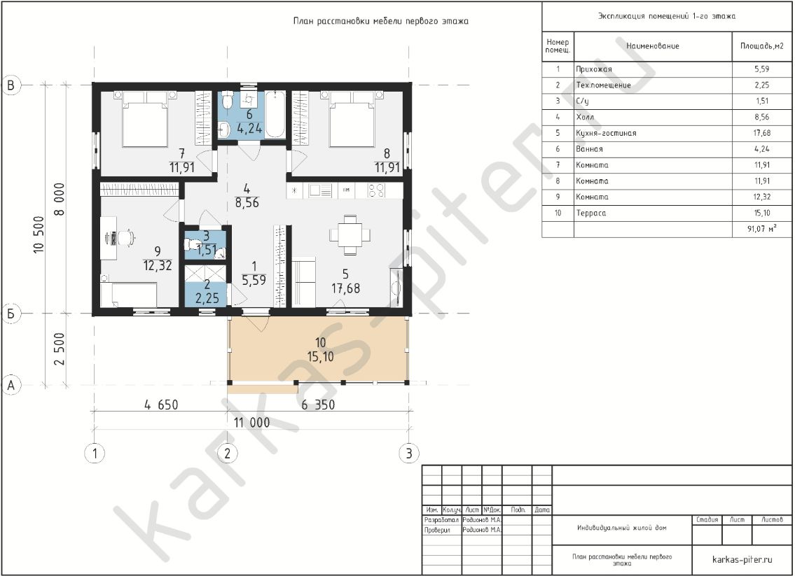 План первого этажа
