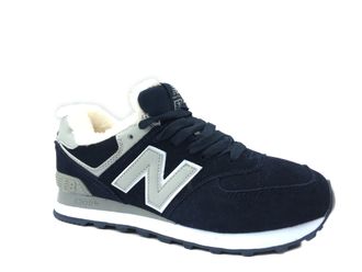 New Balance 574 синие,замша/мех (41-45) Арт: 035F