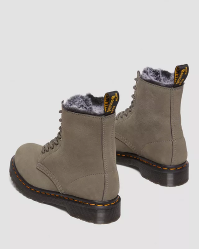 Dr Martens 1460 Serena Faux Fur Lined Nubuck Grey