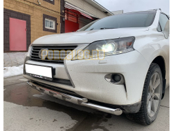 Защита переднего бампера двойная с перемычками d60/42 для Lexus RX270/RX350/RX450h  (2009-2015)