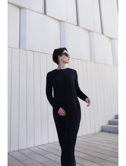 Платье макси из тонкого бамбукового волокна  (черный)