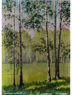"Берёзовая роща" картон масло 1970-е годы