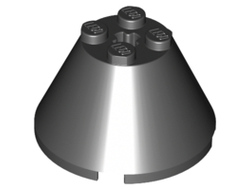 Cone 4 x 4 x 2 with Axle Hole, Black (3943b / 394326 / 4143243)