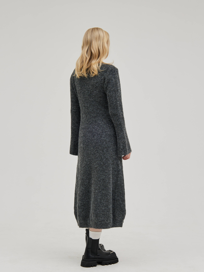 Длинный кардиган вязанный на пуговицах