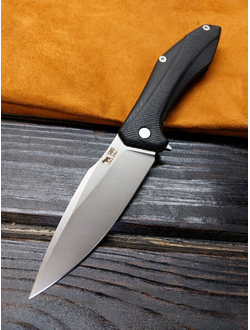 Складной нож Грач сталь ELMAX, рукоять G10, цвет черный