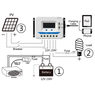 Контроллер заряда PWM EPSolar VS1024АU (10A,12/24V)