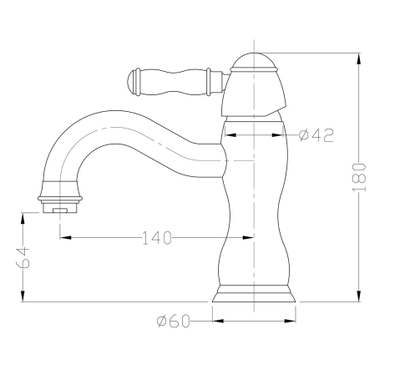 Смеситель для раковины Bronze de Luxe Tiffany 1901СR (хром)