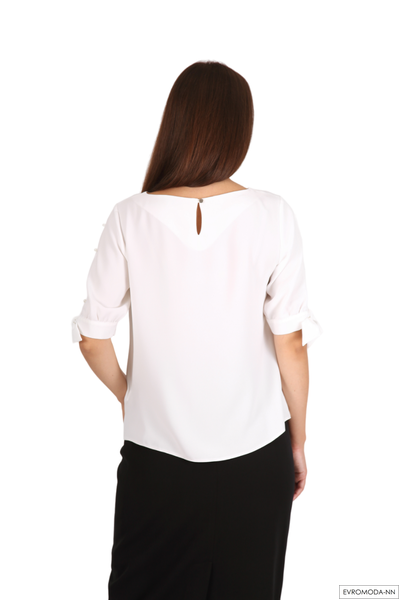 Блузка белая с коротким рукавом Pretty One 1713