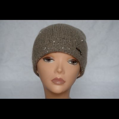 Шапка вязаная зимняя орехового цвета для женщин Vizio Италия 6735 CY