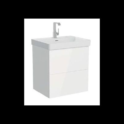 Шкаф Vitra Metropole Pure с раковиной, c 2 ящиками, с подсветкой в верхнем ящике, 60 см, цвет глянцевый белый, 67331