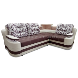 ХР035 Диван угловой Лаура-5 (дельфин). Размер: 2530х960х1750. Спальная зона: 1320х2100.