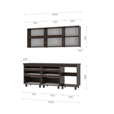 Лофт 2,0 Кухонный гарнитур Крафт / Венге