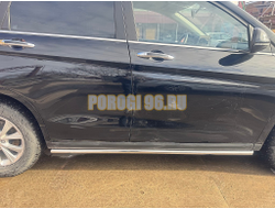 Защита штатного порога труба Папа Тюнинг d42 для HAVAL M6 2023-