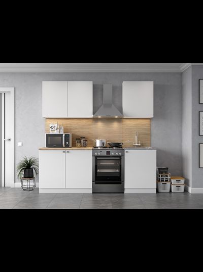 КГ-6 (1600) Белый текстурный/Дуб сонома кухонный гарнитур