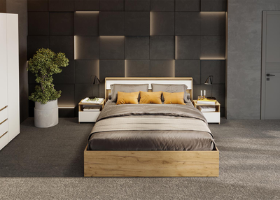 Некст набор мебели для спальни Дуб Золотой / Белая шагрень