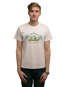 Футболка Тайга Лось и Медведь Белая