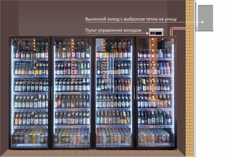 Морозильная камера на 4 стеклянных двери Коловрат 4, -15°C