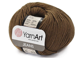 Пряжа для вязания Jeans YarnArt (ярнарт джинс) Рекомендуемый размер спиц: №3-3,5; крючка: №3. Плотность вязания 10х10 см: 24 п. х 30 р .цвет орех  40