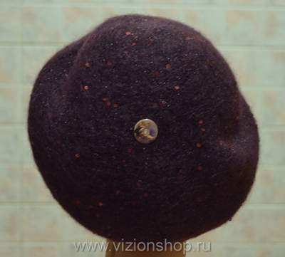 Берет с пайетками бордовый Vizio Италия 5609