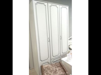 Шкаф Лакированный ШР3  3х дверный Белый Жемчуг без зеркала (Браво мебель)