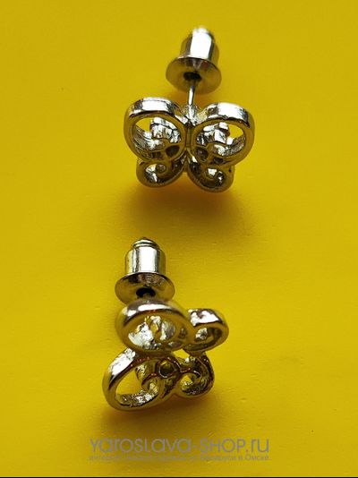 Модель: АЛ-274. Серьги гвоздики бабочка.