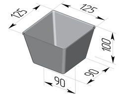 Хлебная форма 125 х 125 х 100 мм