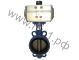 Затвор дисковый поворотный с пневмоприводом двойного действия Дн 40 мм, PN16. Корпус -чугун, диск-нержавеющая сталь, уплотнения EPDM. D671-16EC-40-PBT052D