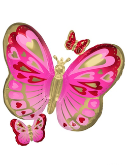Бабочки сердца Pink GoldRed