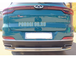Защита заднего бампера двойная d60/42 для Chery Tiggo 7 Pro 2021-