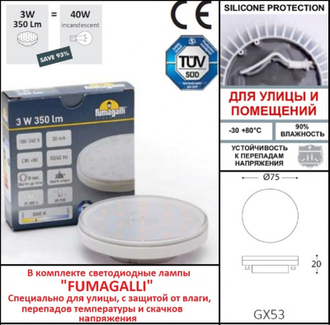 Светильник для ступеней Fumagalli EXTRALETI 100 ROUND-GR 2S2.000.000