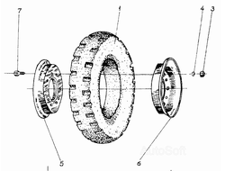 Колесо 5,00х8 ДВ-1661 9024.00.00.00 цельнолитая