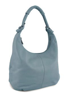 (АРТИКУЛ: 9905/7) СУМКА МЕШОК, БОЛЬШАЯ, НАТУРАЛЬНАЯ КОЖА, ГОЛУБАЯ, ЧЕРЕЗ ПЛЕЧО