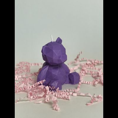 Свеча "Мишка геометрия" Фиолет