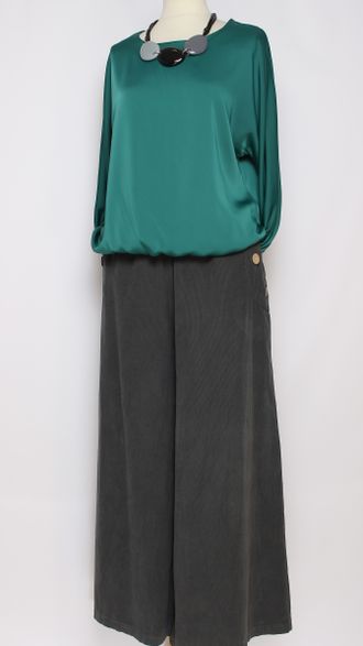 Блузка "ШЁЛК" малахит, бежевая, голубая р.48-54