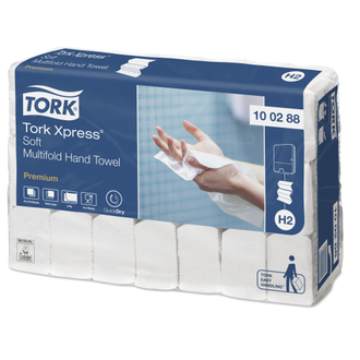 100288 Tork Xpress бумажные листовые полотенца сложения Multifold мягкие в пачках Система H2