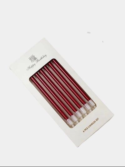 Свечи для торта (красный мет.), 6 шт.