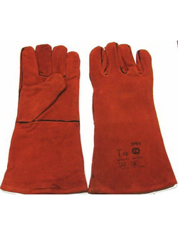 Краги ТРЕК спилковые с подкладом (красные) AB