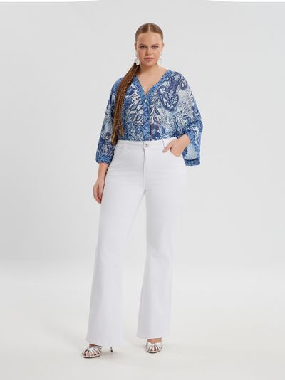 Джинсы клеш белые