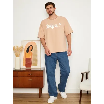 МУЖСКАЯ ФУТБОЛКА БЕЖЕВАЯ &quot;ДАРИ&quot;