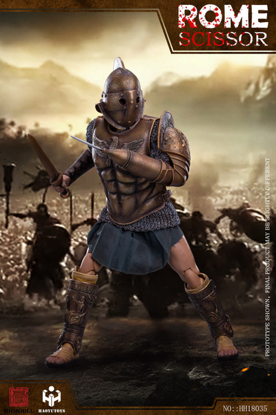 Римский гладиатор скисор (арбелас) в золотой броне - Коллекционная ФИГУРКА 1/6 Imperial Army Hunting Ground Fighter SCISSOR Gold Edition (HH18035) - HHMODEL & HAOYUTOYS