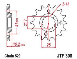 Звезда ведущая (15 зуб.) RK C4479-15 (Аналог: JTF308.15) для мотоциклов Yamaha