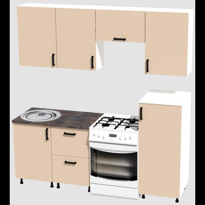 Кухня Эконом 1,5 метра с полуколонкой (1000х500) Цвет: Фон бежевый/Фон бежевый