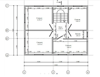 Двухэтажный каркасный дом с пятью спальнями 121м² (SK52)