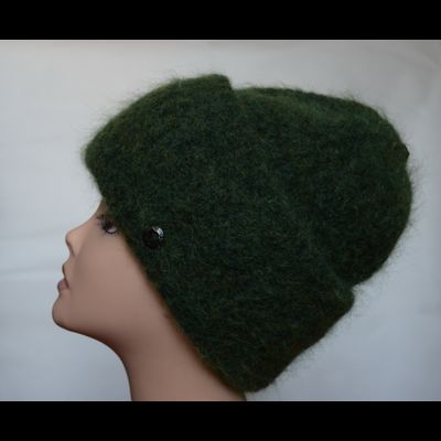 Женская шапка с отворотом Vizio Италия 5967 CR зеленая